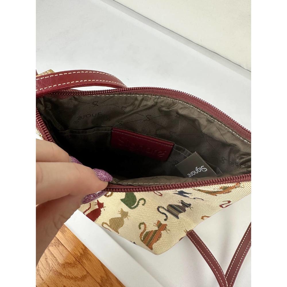 Cat Print Crossbody Bag, 8" X 9" - Picture 4 of 7